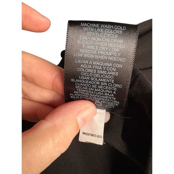 Norma Kamali Black Faux Wrap Gathered Side Drape L/S Knee Length Dress -XS - Picture 6 of 7